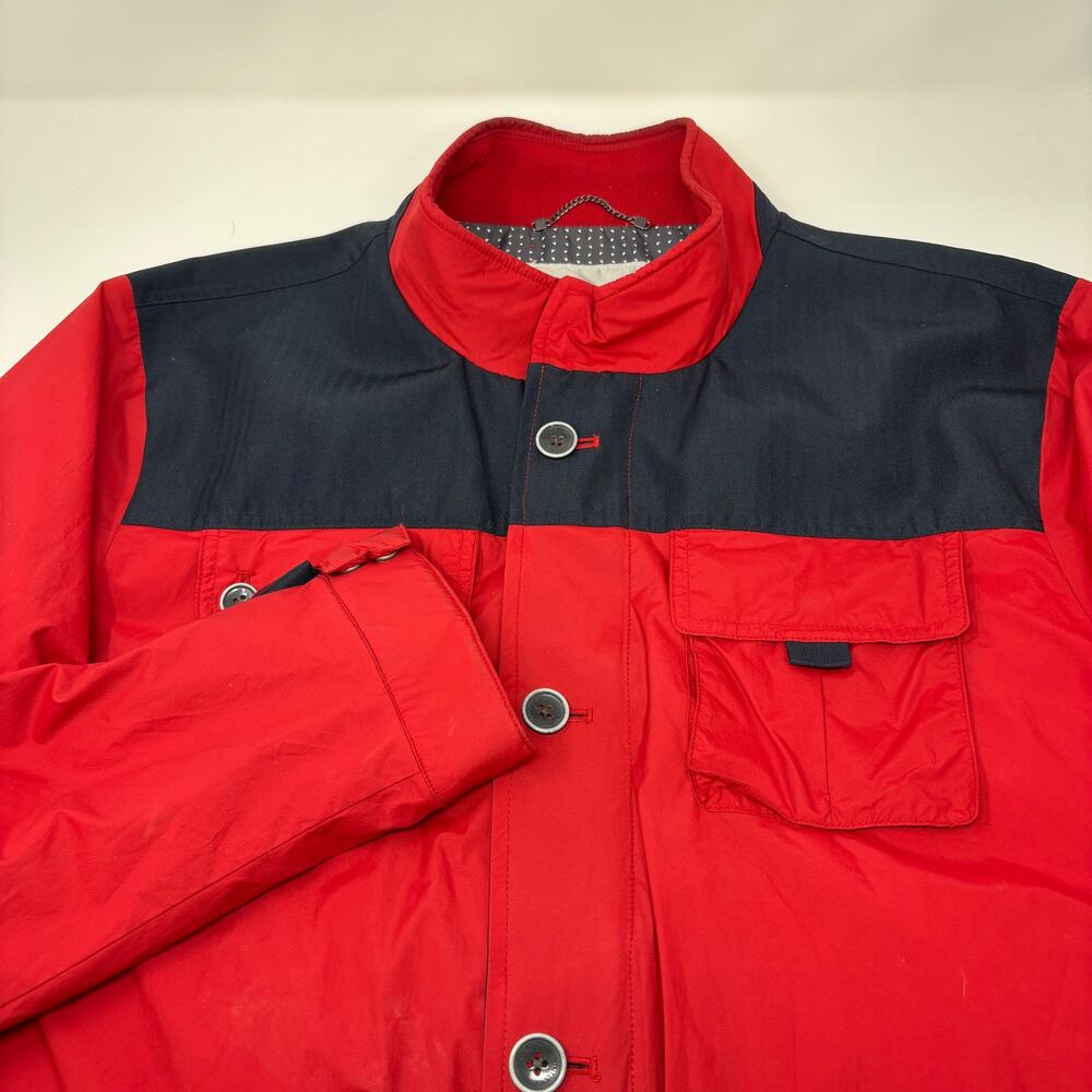 Untuckit XL Red Full ZIp Button Pockets Long Sleeve‎ Windbreaker Style Jacket